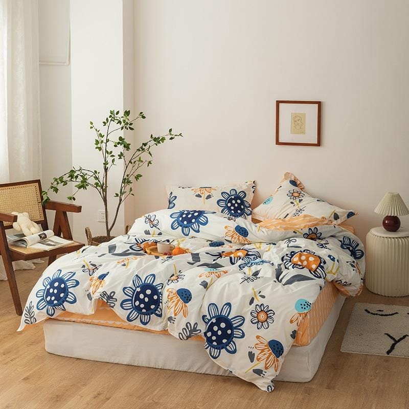 Béžová Prikrývka S Malými Modrými Kvetmi