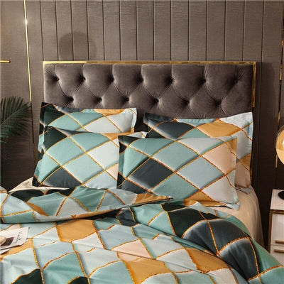 Obliečka Na Perinu Zelená A Žltá Checks