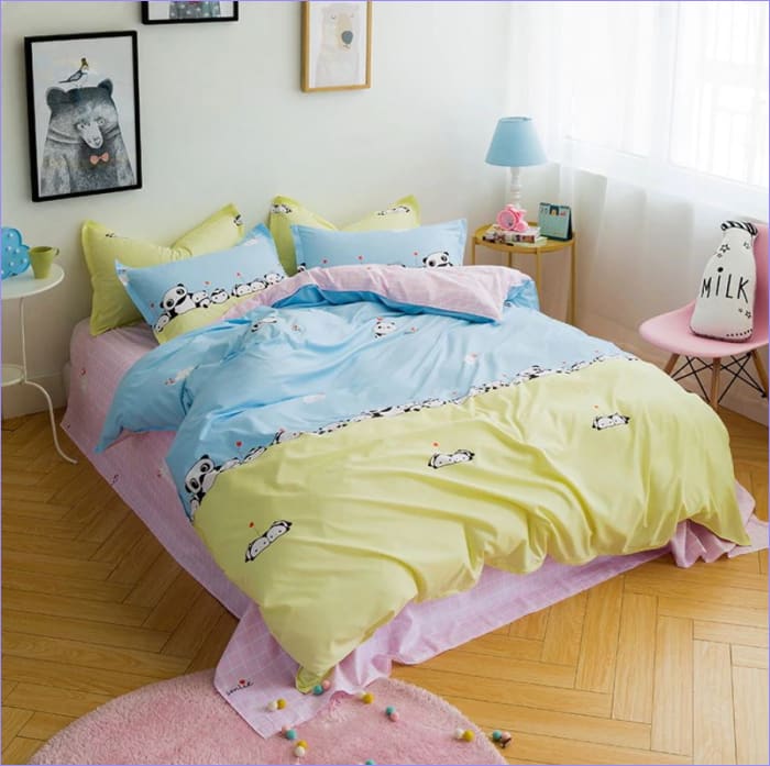 Obliečka Na Prikrývku Panda Modrá A Žltá