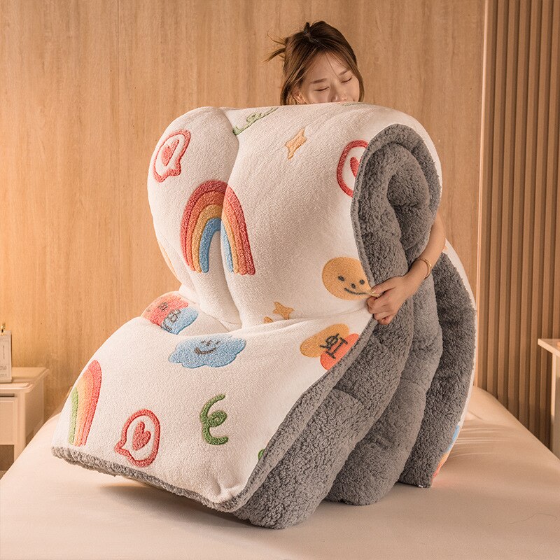 Biela A Sivá Fleecová Prikrývka