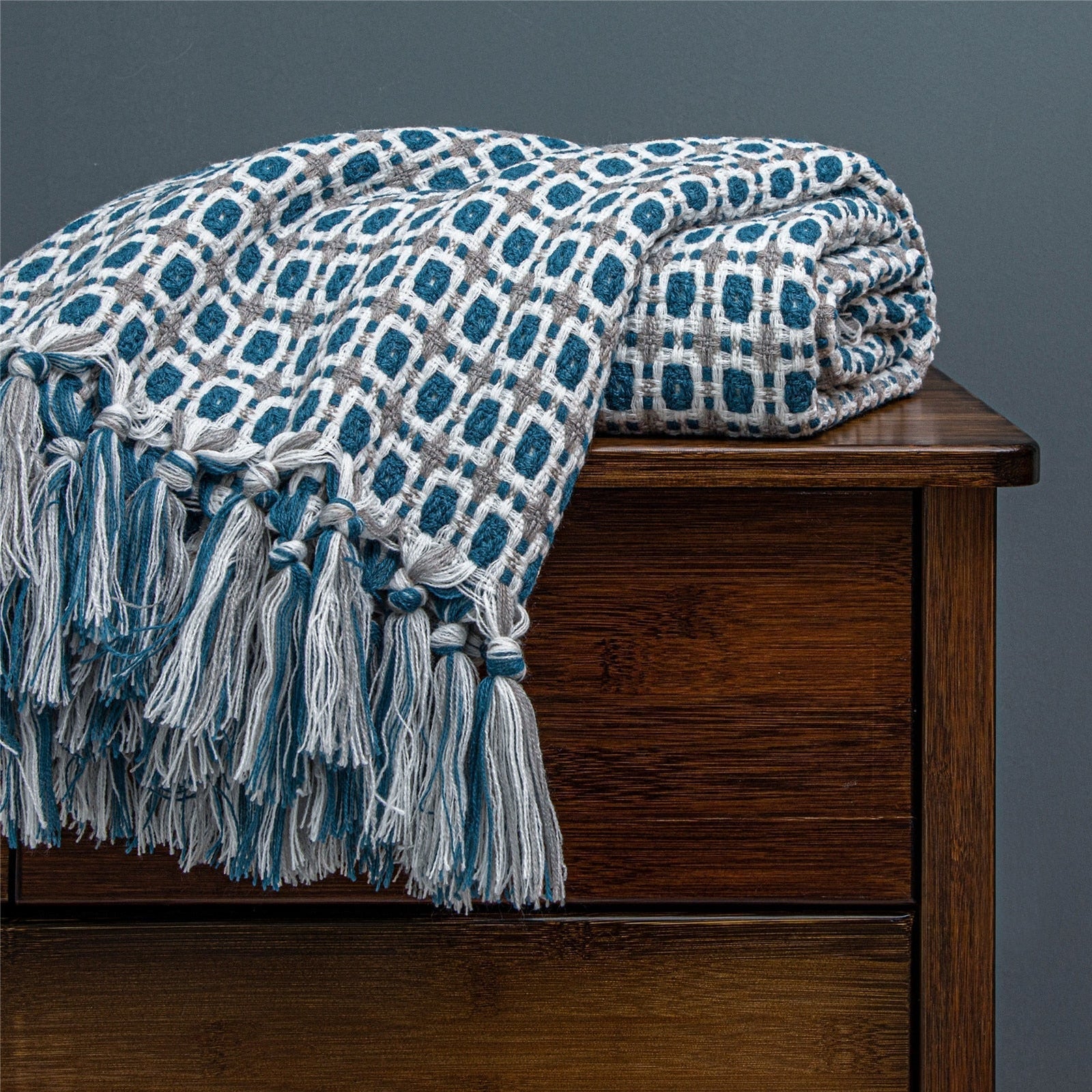 Teplá Kockovaná Pletená Deka Na Zimu