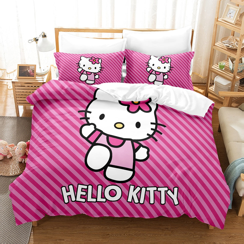 Pásikavá Obliečka Na Prikrývku Hello Kitty