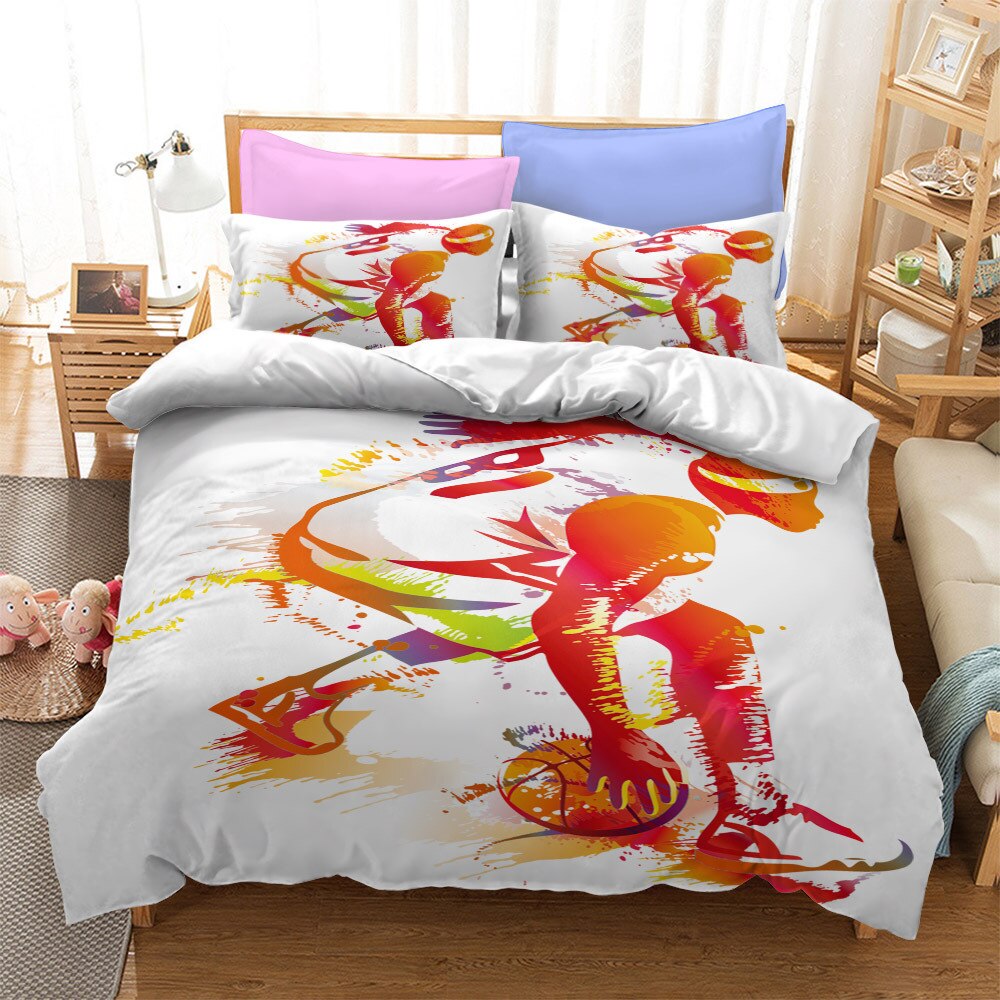 Viacfarebná Biela Prikrývka Pre Basketbalistu