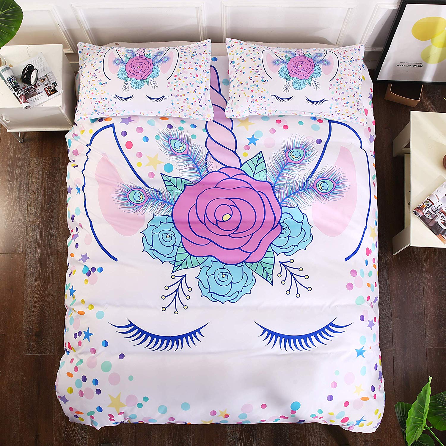 Obliečka Na Prikrývku White Sleeping Unicorn