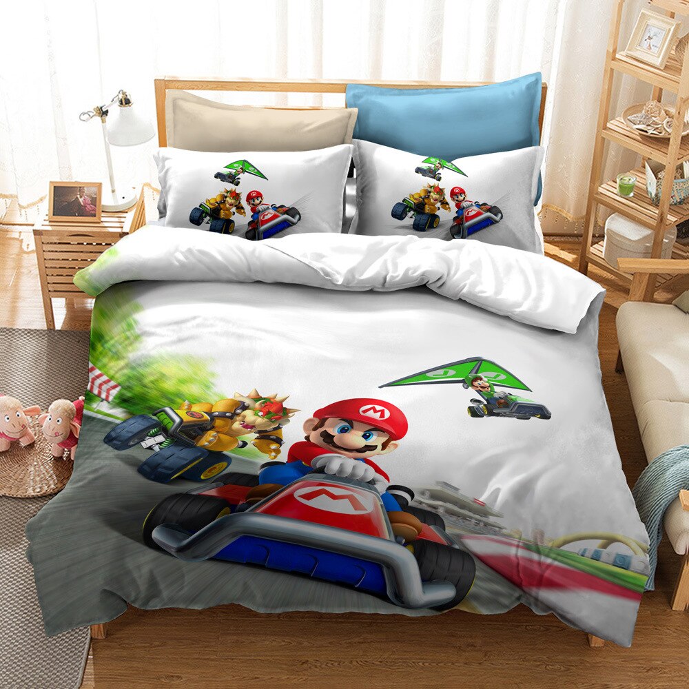 Biela Obliečka Na Prikrývku Mario Kart