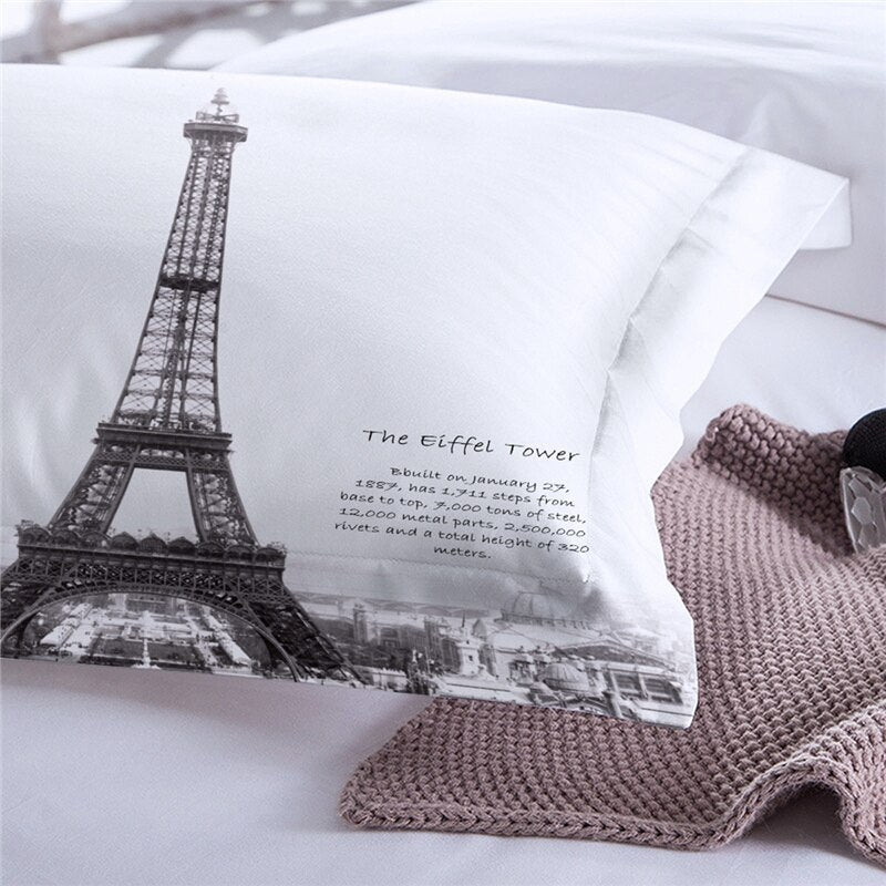Biela Obliečka Na Prikrývku Eiffelova Veža