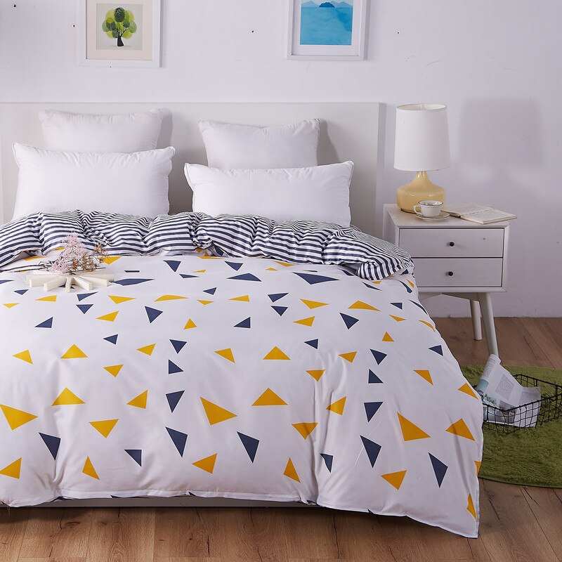 Modrá A Žltá Triangle White Obliečka Na Perinu