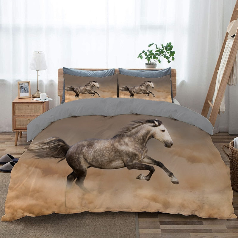 Biely Kôň V Piesočnej Prikrývke