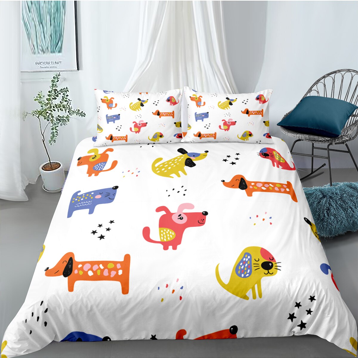 Farebná Prikrývka Na Prikrývku Dogs