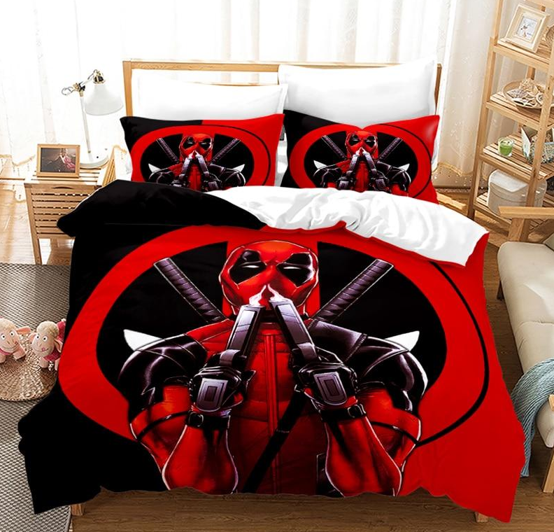 Čierno-Červená Obliečka Na Prikrývku Deadpool