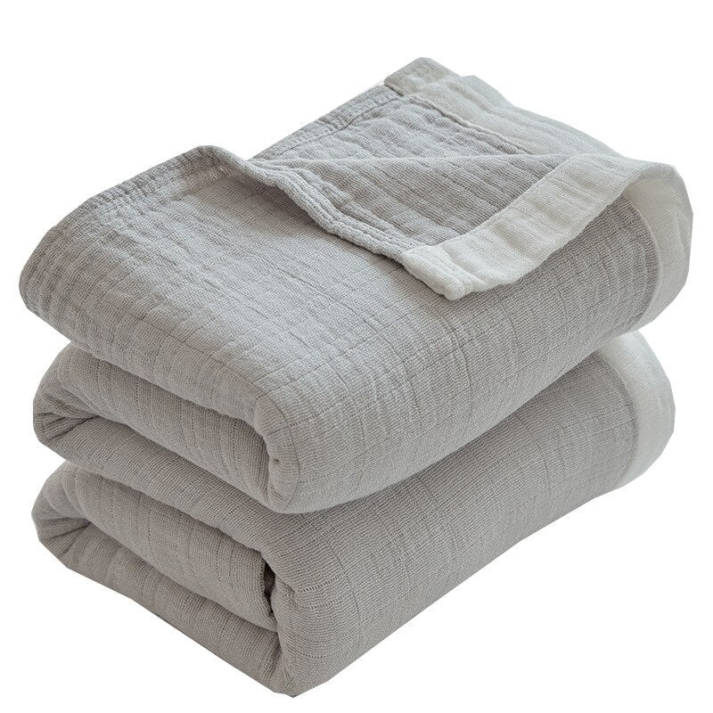 Svetlosivá Bavlnená Gázová Prikrývka