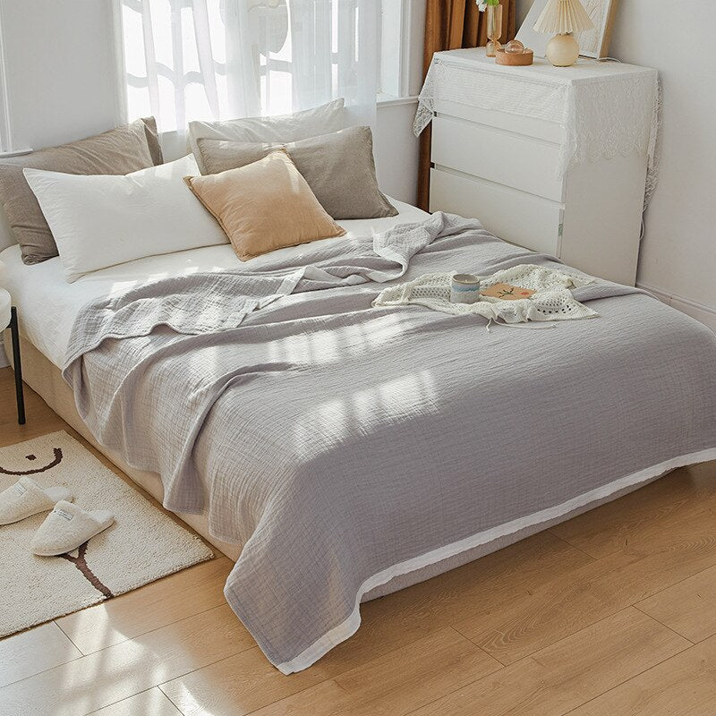 Svetlosivá Bavlnená Gázová Prikrývka