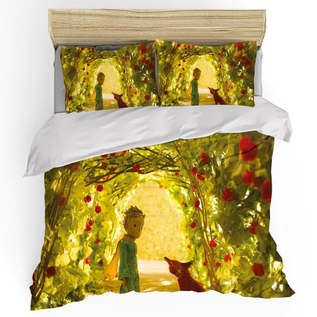 Obliečka Na Prikrývku Malý Princ A Líška V Ružovej Záhrade