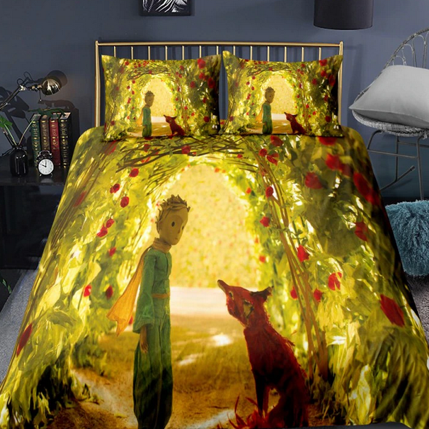 Obliečka Na Prikrývku Malý Princ A Líška V Ružovej Záhrade