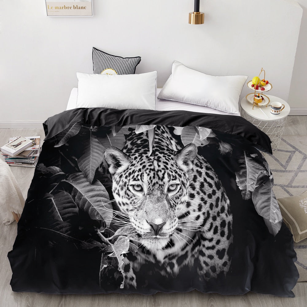Čiernobiela Obliečka Na Prikrývku Leopard