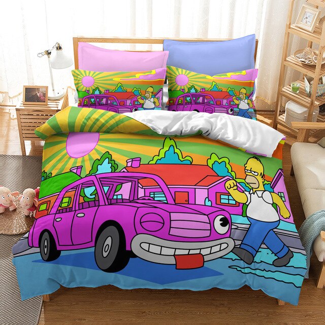 Obliečka Na Prikrývku The Simpsons Purple Car