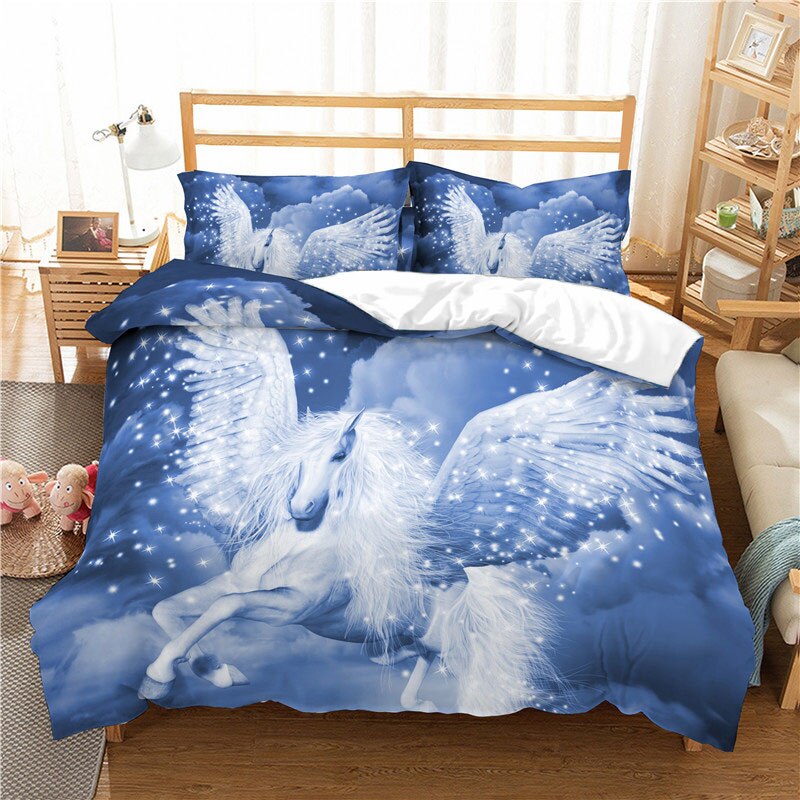 Vznešená Biela Obliečka Na Prikrývku Unicorn