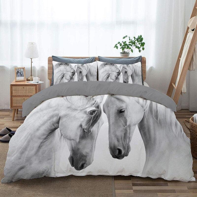 Obliečka Na Prikrývku Biele Kone Od Hlavy K Hlave