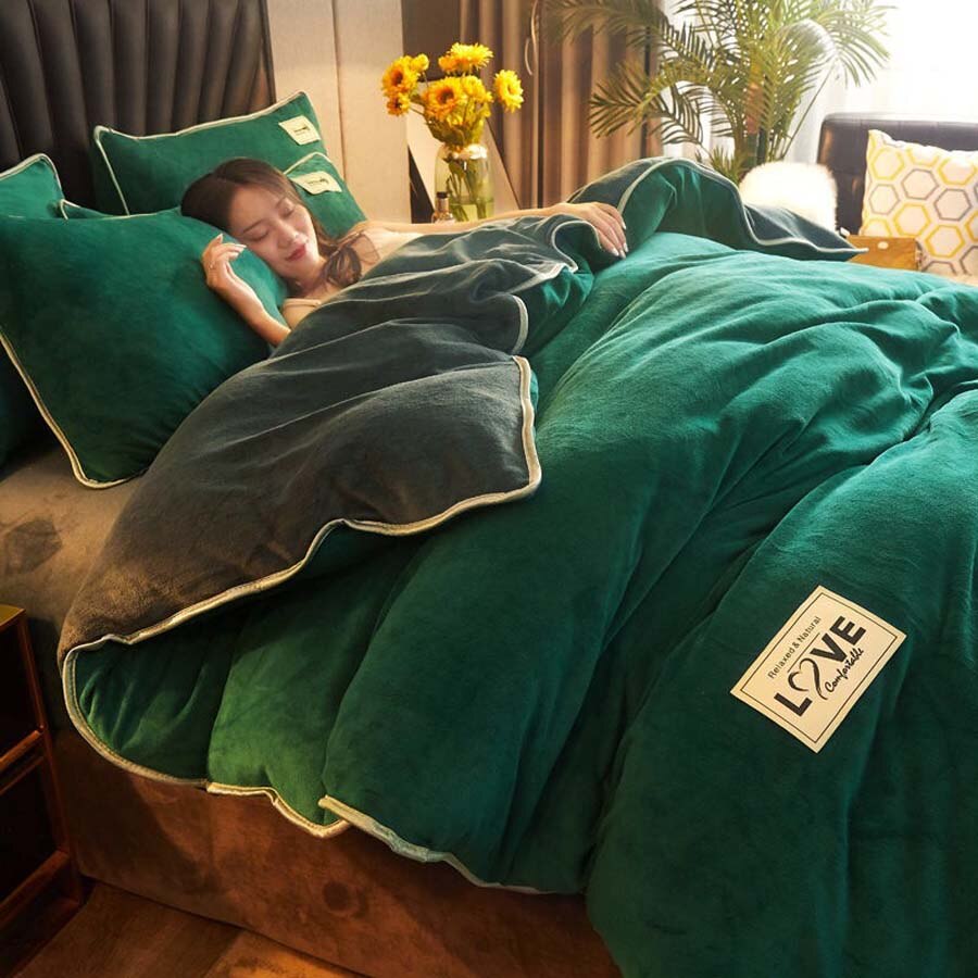 Zelená A Sivá Zamatová Prikrývka