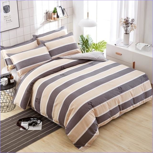 Obliečka Na Prikrývku Béžová A Kávové Prúžky
