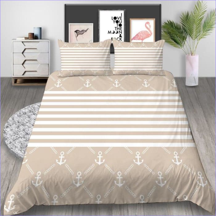Béžová Obliečka Na Prikrývku A Kotvy