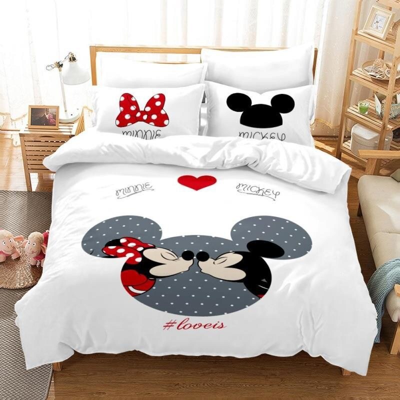 Biela Prikrývka Mickey A Minnie Bozkávanie