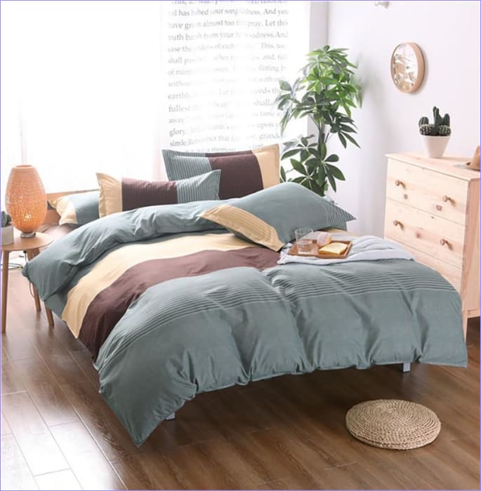 Obliečka Na Perinu Tyrkysovo Modrá A Hnedá