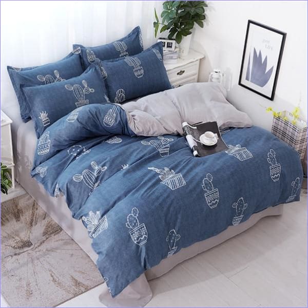 Obliečka Na Prikrývku Blue Cactus V Hrnci