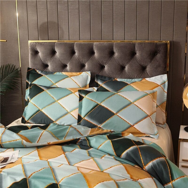 Obliečka Na Perinu Zelená A Žltá Checks