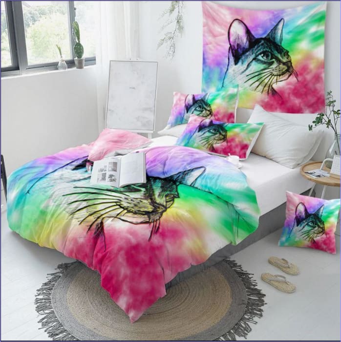 Obliečka Na Paplón Pre Mačku S Farebným Portrétom