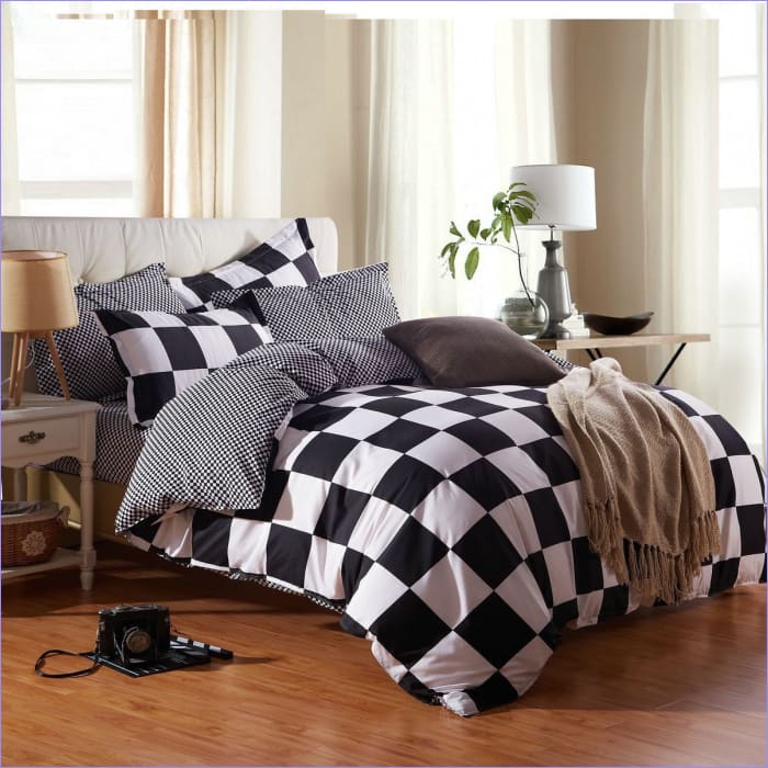 Čiernobiela Šachovnicová Prikrývka