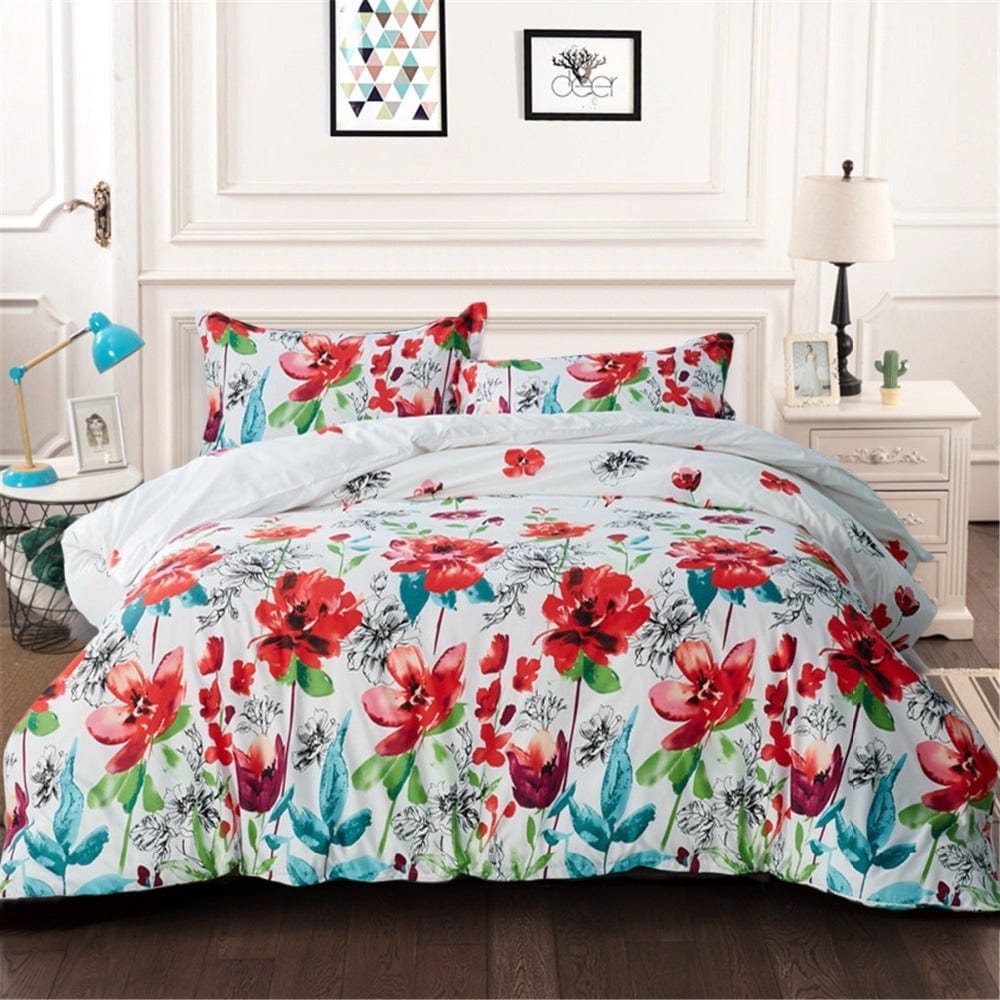 Obliečka Na Prikrývku S Červenými Kvetmi