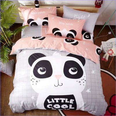 Obliečka Na Prikrývku Little Cool Panda Grey A Pink