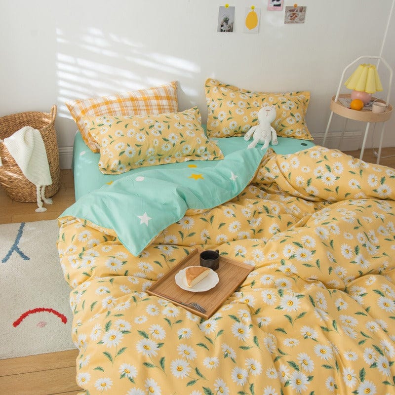 Žltá Obliečka Na Prikrývku S Kvietkami