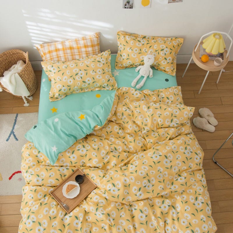 Žltá Obliečka Na Prikrývku S Kvietkami