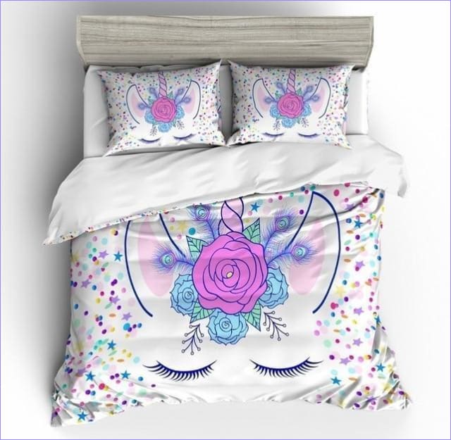Kvetinový Roh Unicorn Duvet Cover Girl