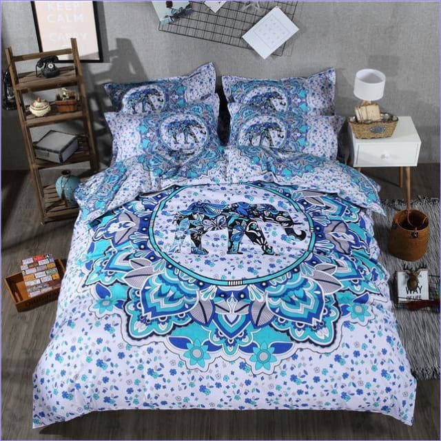 Obliečka Na Prikrývku Mandala Blue Elephant