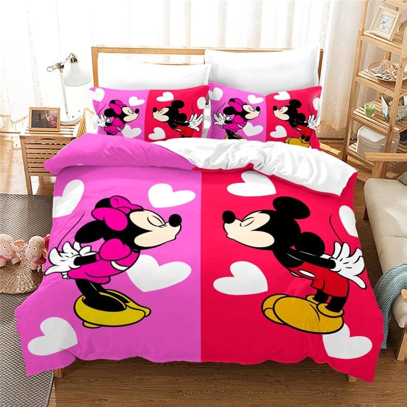 Ružová Obliečka Na Perinu Mickey A Minnie Pre 1 Osobu