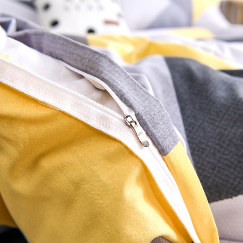 Obliečka Na Prikrývku V Škandinávskej Žltej A Sivej Farbe