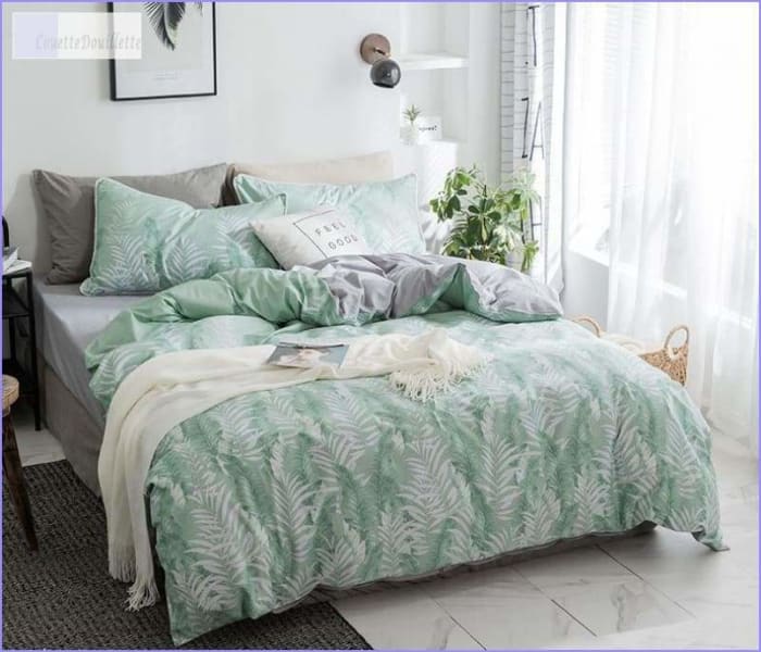 Zelená Prikrývka S Bielymi Listami