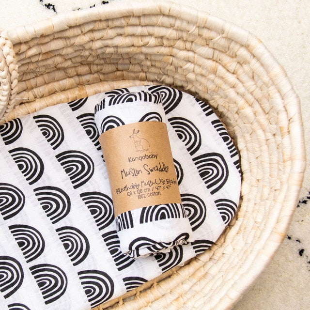 Detská Deka Biela Polkruh Čierna